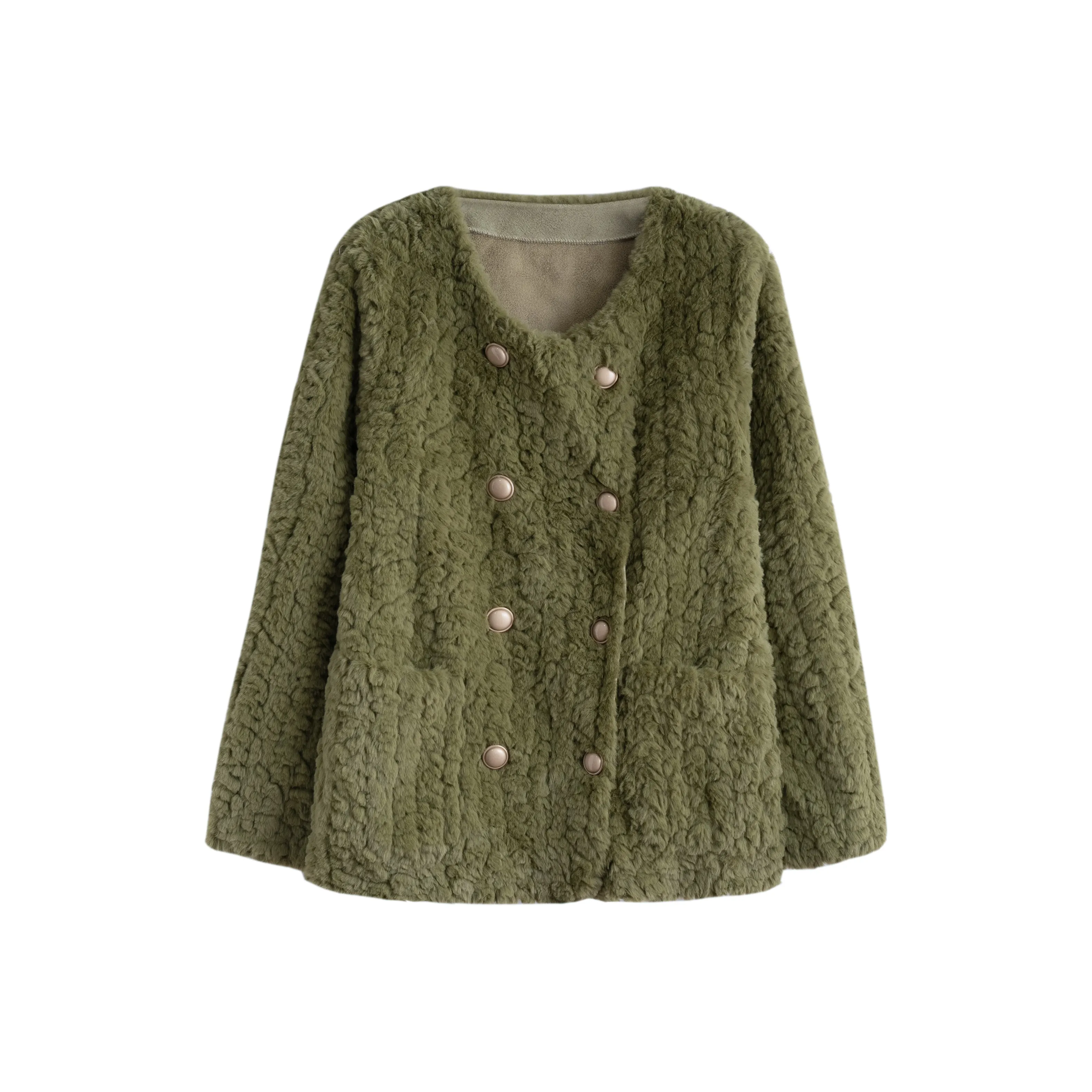 Tonlion Травяной зеленый Женские меховые изделия