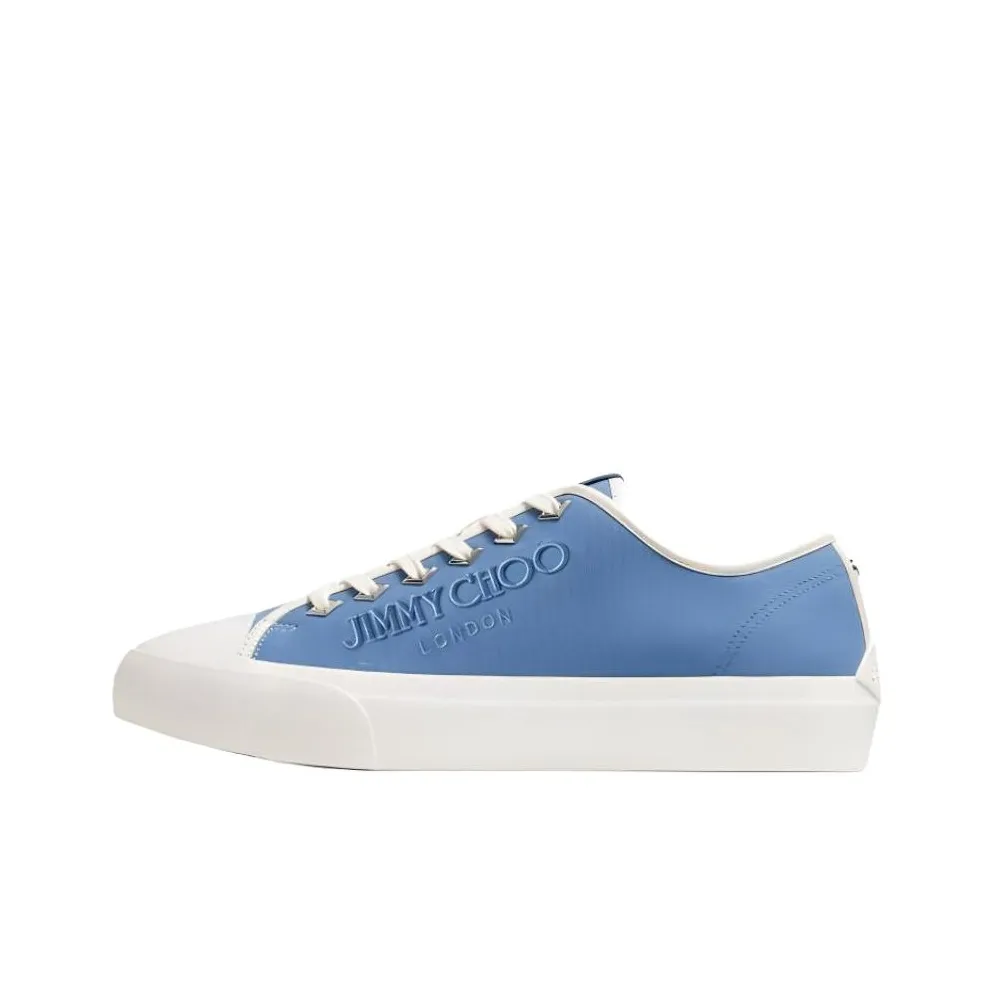 Jimmy Choo Skateboard Shoes Men Low-Top Blue With White Lettering