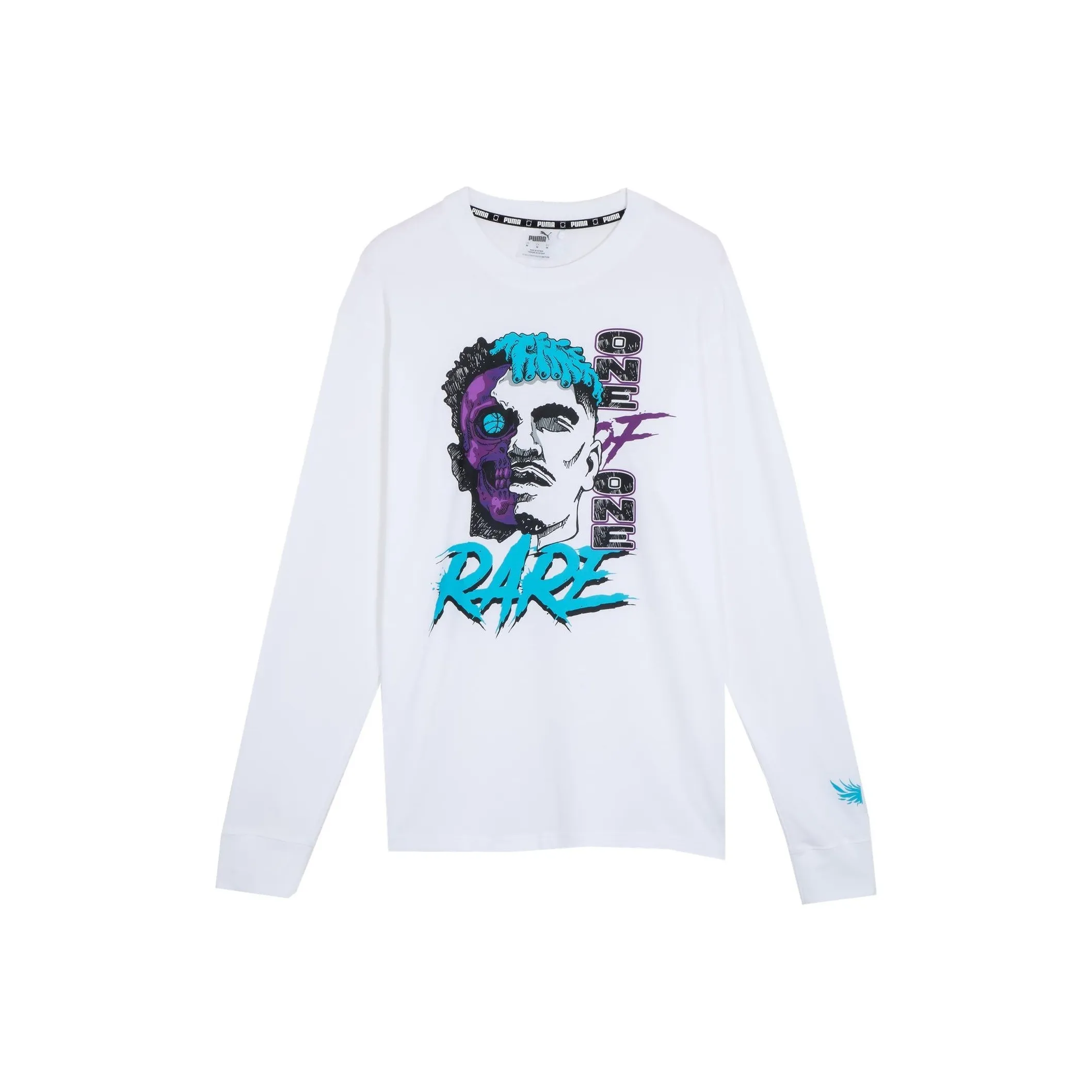 PUMA MELO Синий Hive LS Tee T Рубашка Мужской Белый