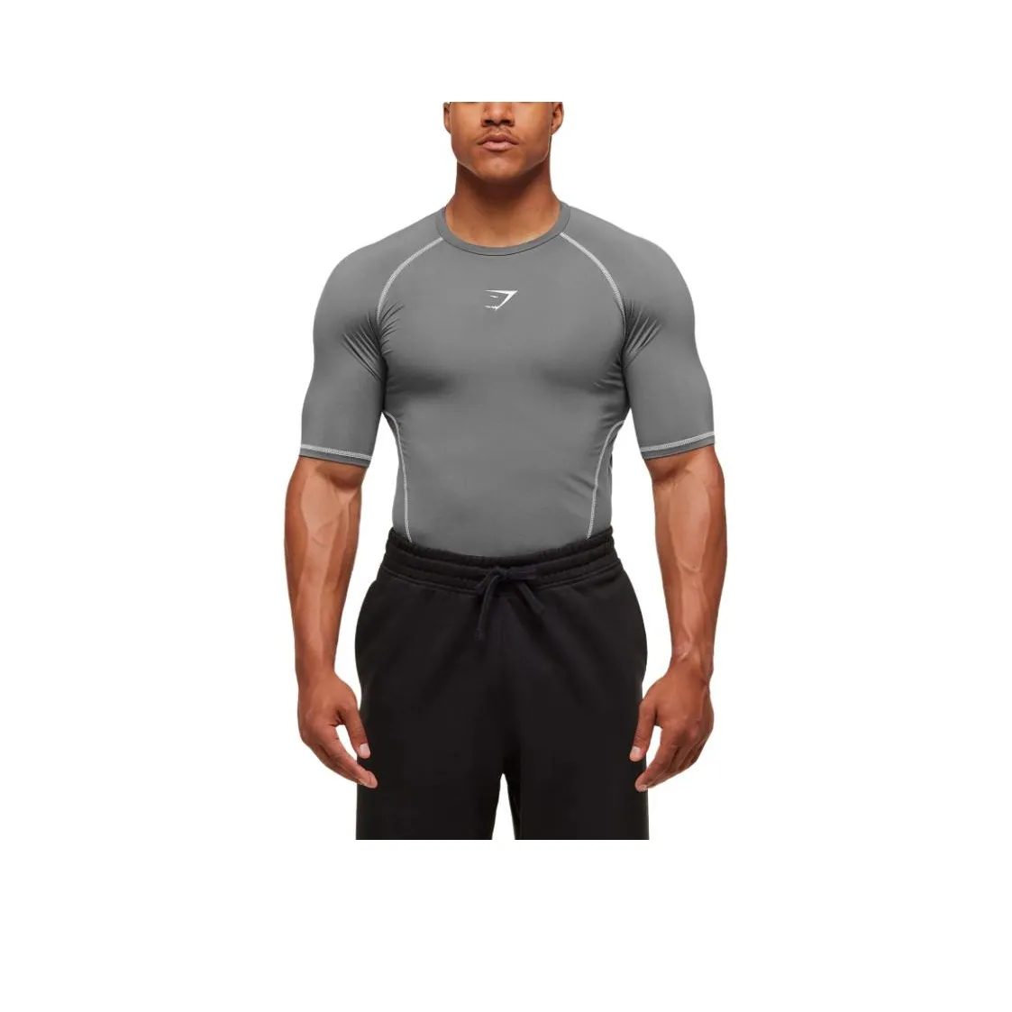 GYMSHARK Асфальт Серый Белый Мужская T-Рубашка