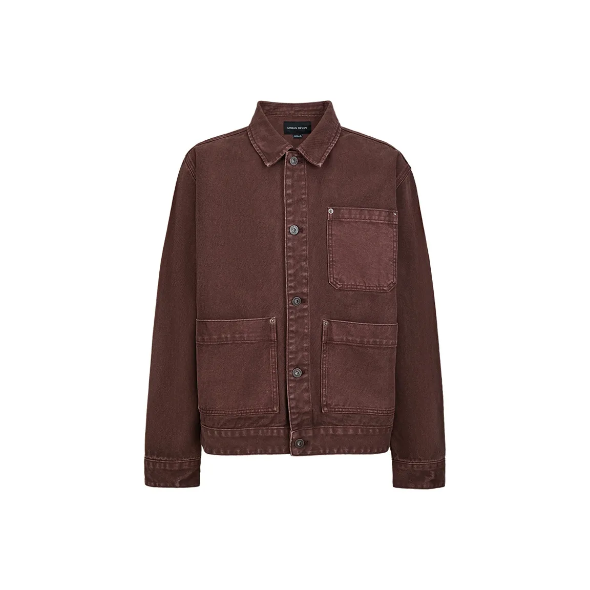URBAN REVIVO Джинсовая куртка мужская красный коричневый