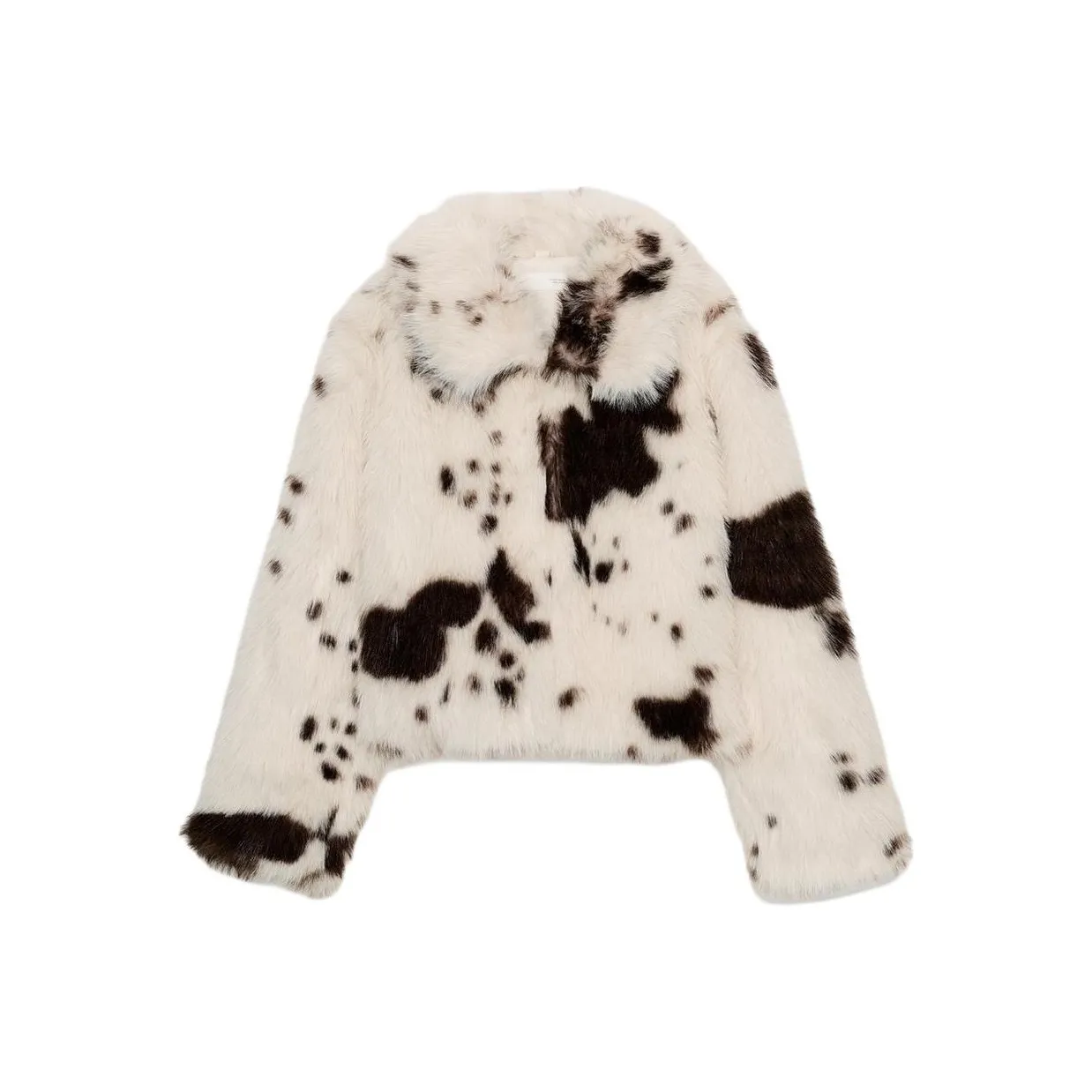 ZARA Collaboration Коричневый Белый Женские Бархатные Куртки