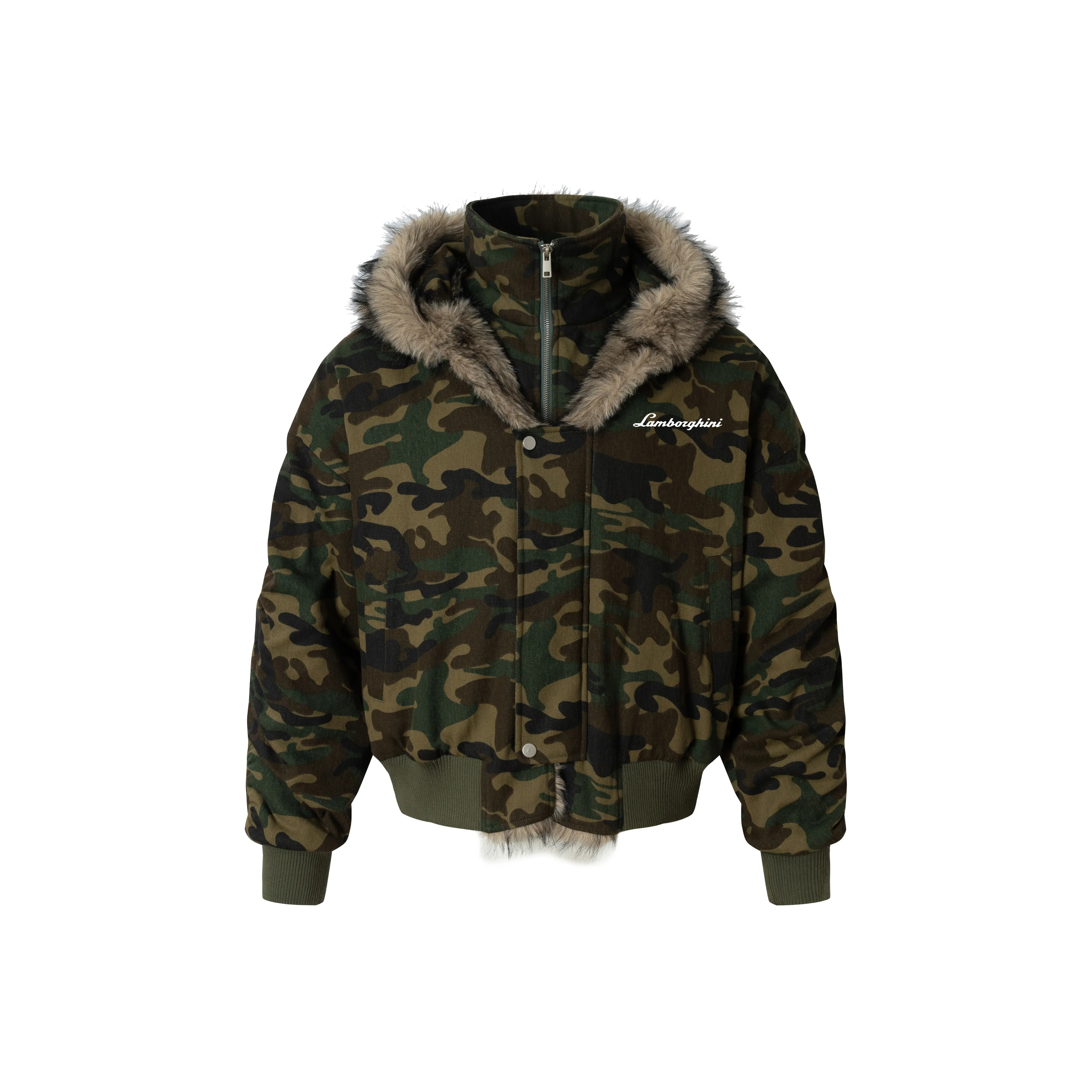 AUTOMOBILI LAMBORGHINI Лесной Камуфляж Унисекс Пуховики