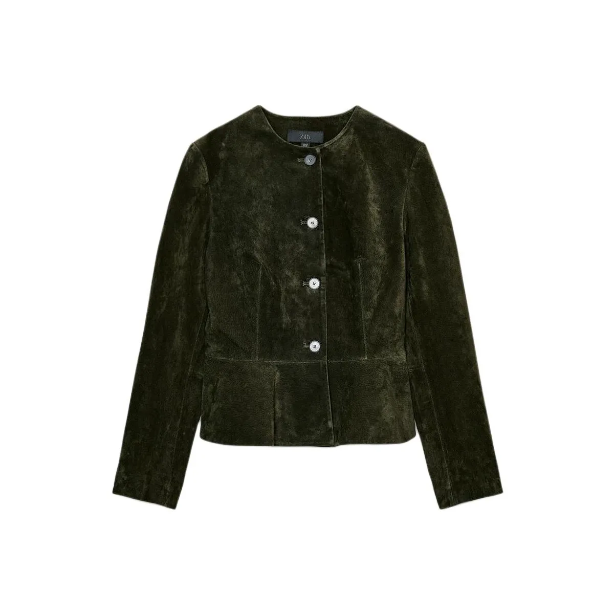 ZARA Khaki Женские Кожаные Куртки