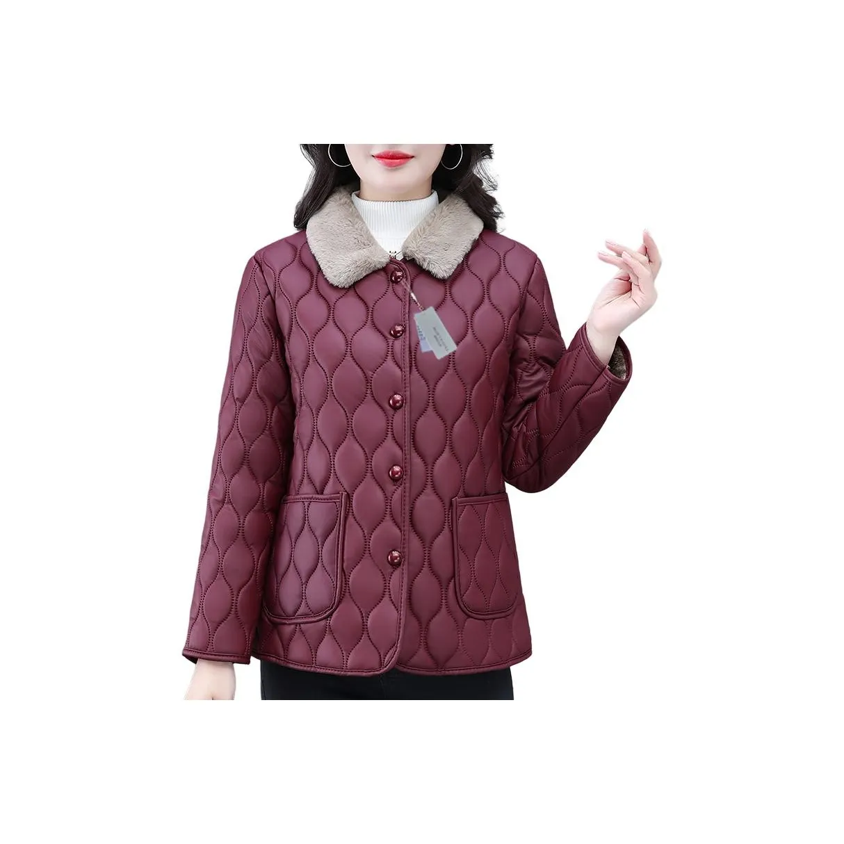 The Temptation Of The Muse Меховой воротник Кожа Куртка Женские