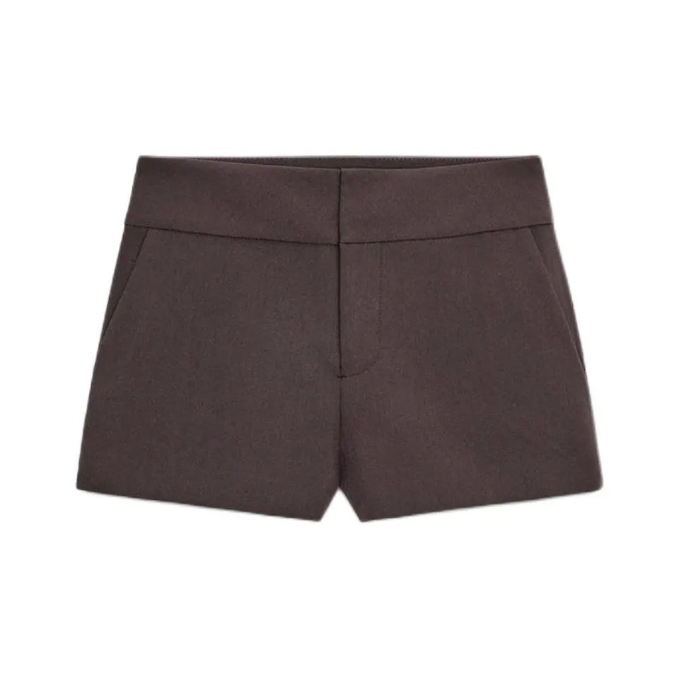 ZARA Deep баклажаново-фиолетовые женские повседневные шорты