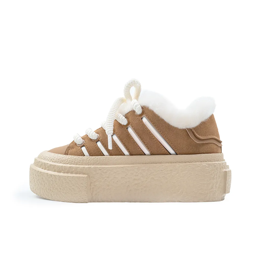 Lilbetter Baking Collection Покрытие Легкий визуально увеличивает рост Низкий Топ Плюшевый Платформа Скейтборд Кроссовки Женские