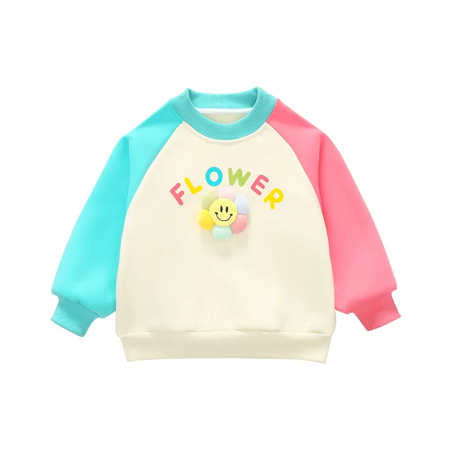 RHOBESAM Xiaomin Дом T123 Розовый зеленый рукав флисовая подкладка худи и свитшоты Бежевый Kids Свитшоты