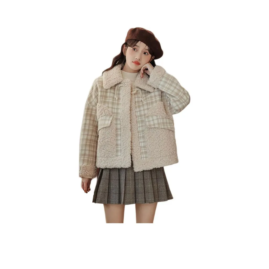 INCO VIBE Янтарно-желтый Клетчатый Женские Куртки