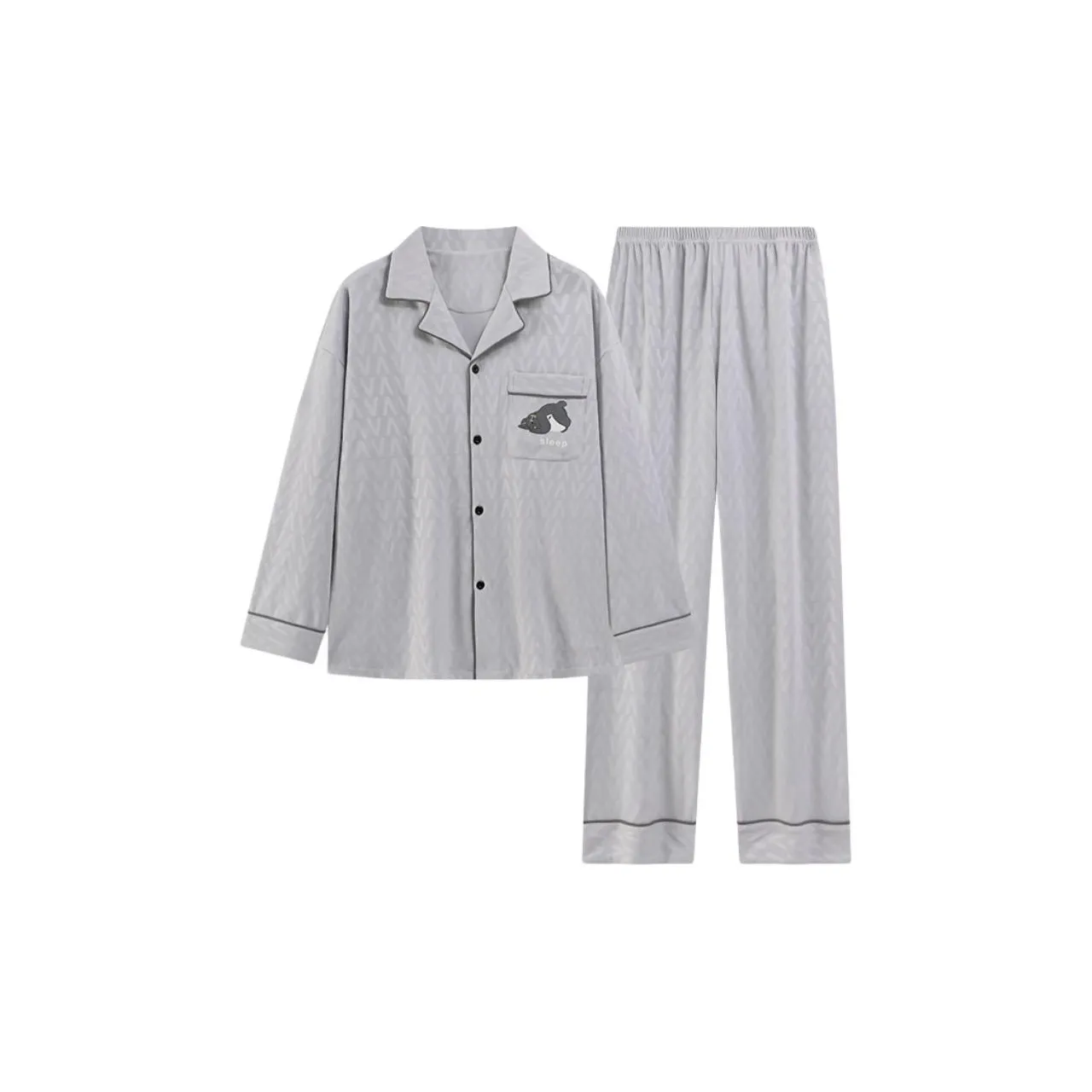 HANQIANNUO Осенне-зимняя пижама большой размер мужской двухкомпонентный комплект