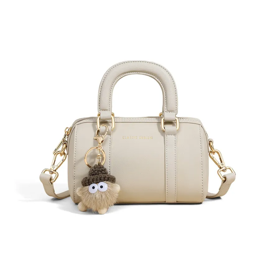 Younger Song Коровья кожа с синтетической кожей одно плечо сумка обычный женский экрю