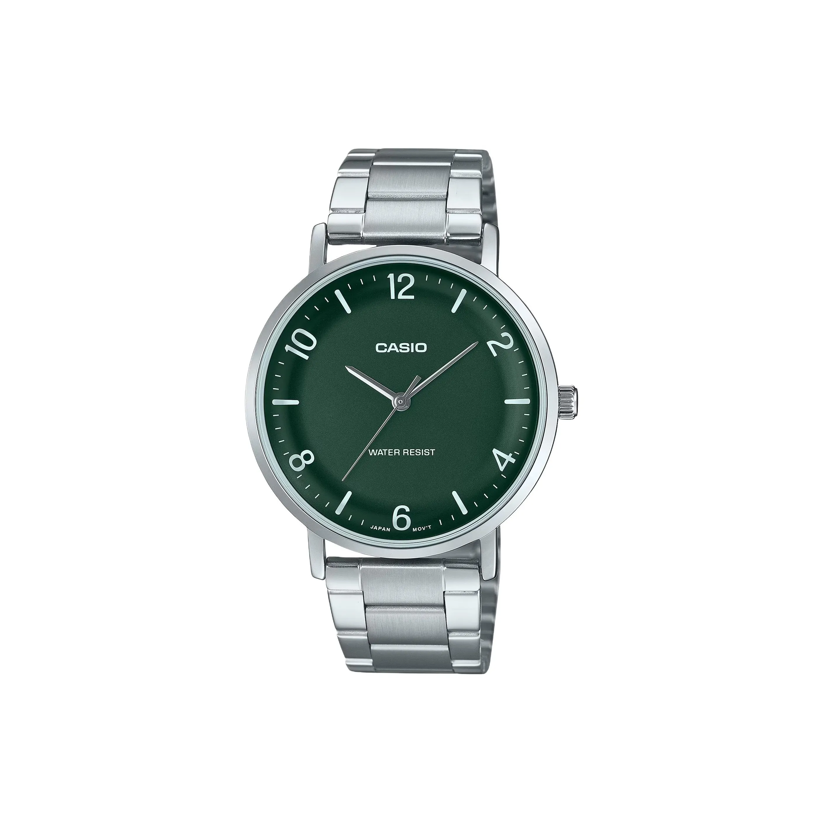 CASIO Standard Series Кварцевый механизм нержавеющая сталь ремешок часы для мужчин зеленый циферблат
