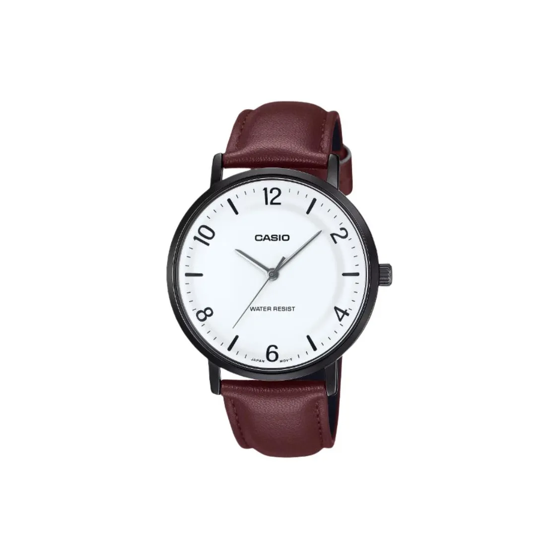 CASIO Standard Series Кварцевый механизм Кожаный ремешок Часы Мужские Белый циферблат