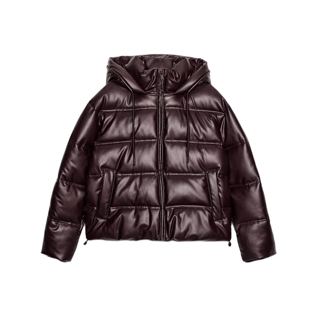 ZARA Бордовый Красный Женский Пуховик