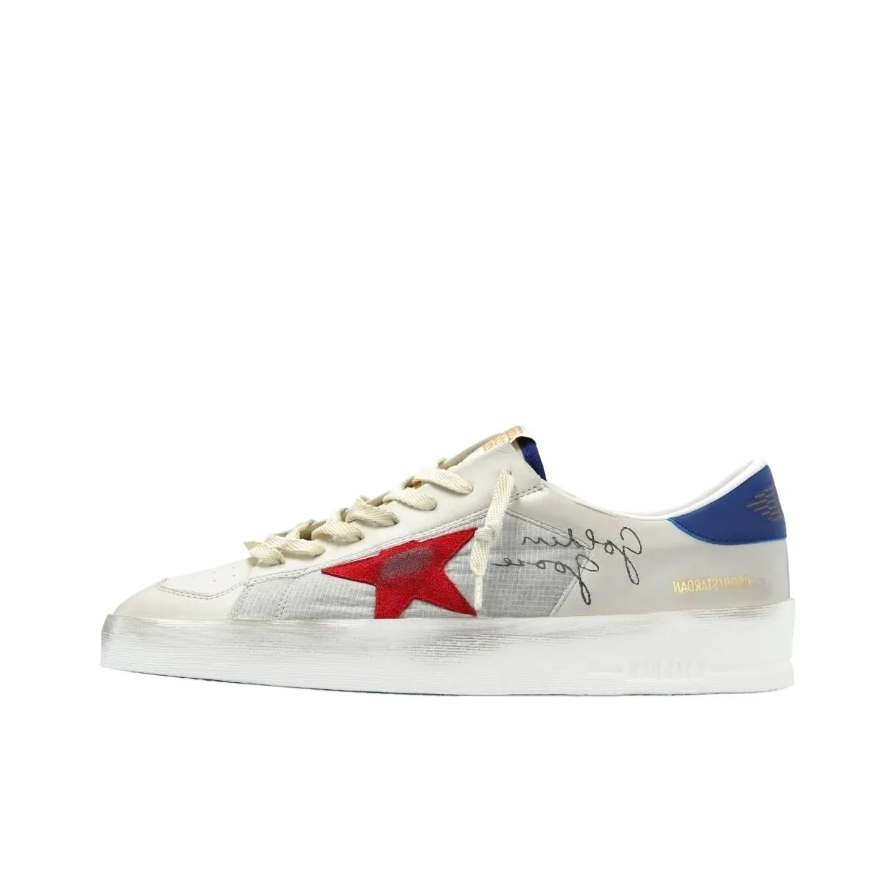 Golden Goose Stardan Skateboard Shoes Men Low Top Ivory White