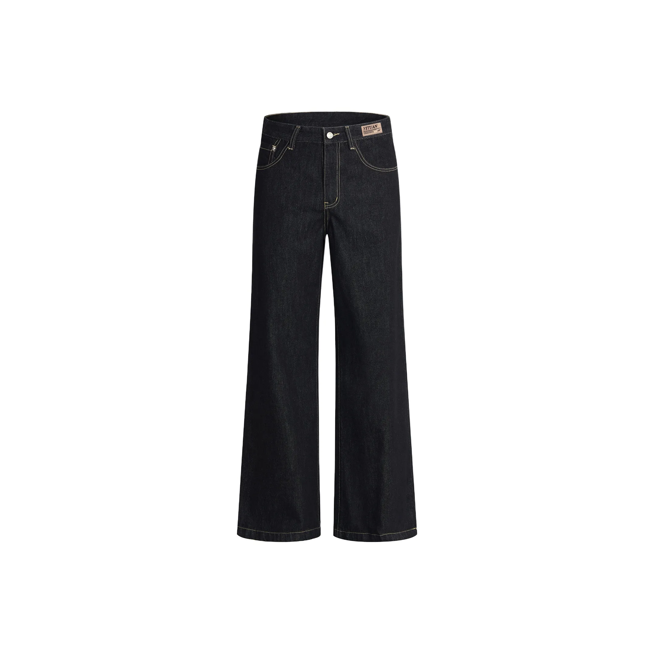 YETUAN Оригинальный Черный Деним Унисекс Джинсы