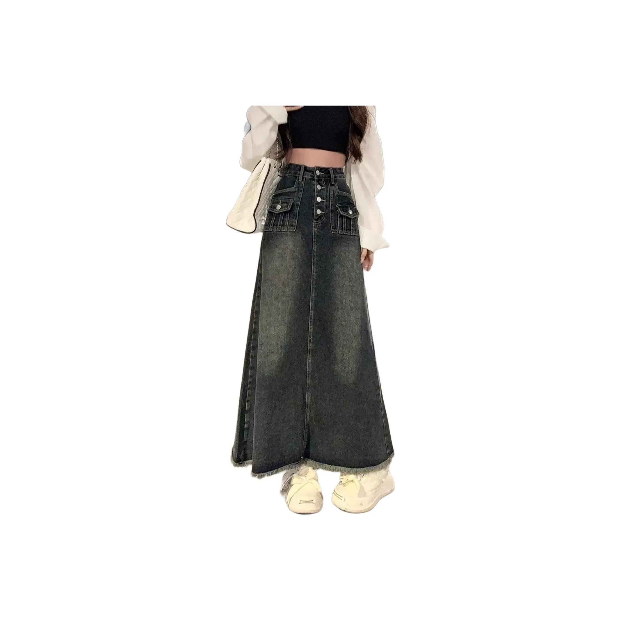 ACHIEVE ACHV Denim Long Skirt Women's