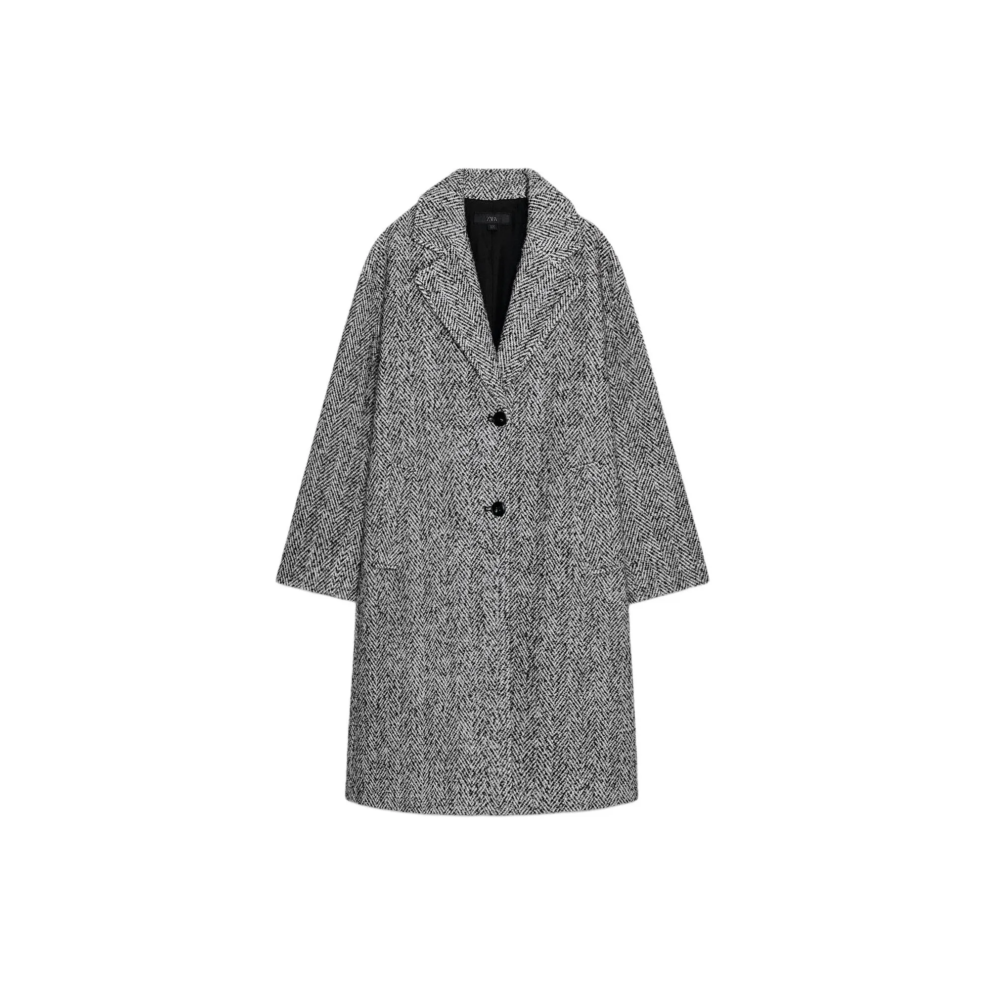 ZARA Collaboration Белый Черный Женское Пальто