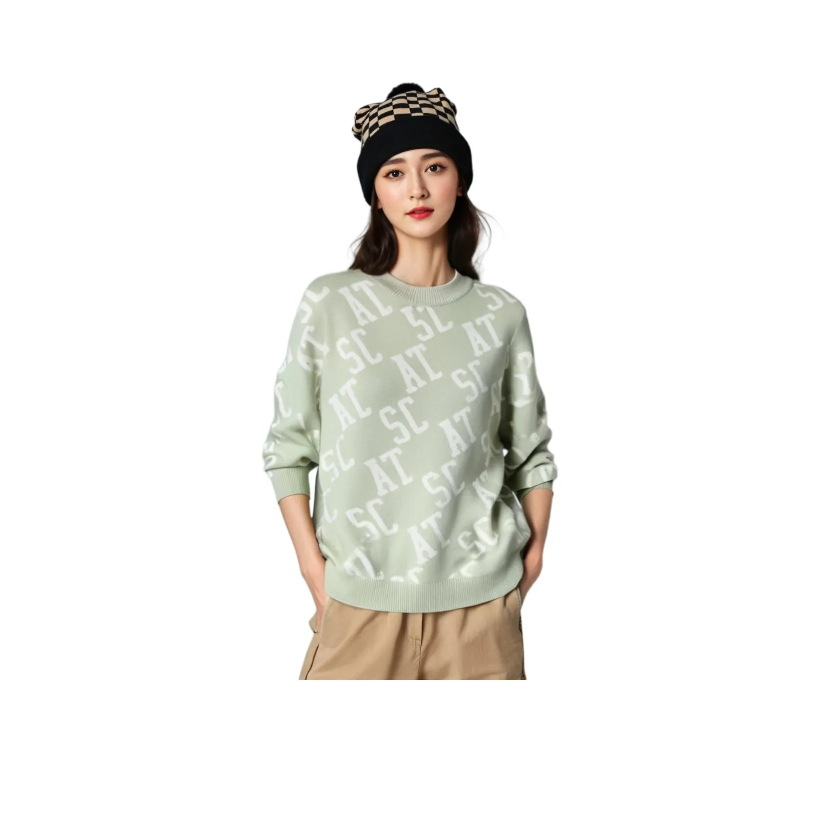 ANTA Ремонт Синий Полный принт Женские Свитеры