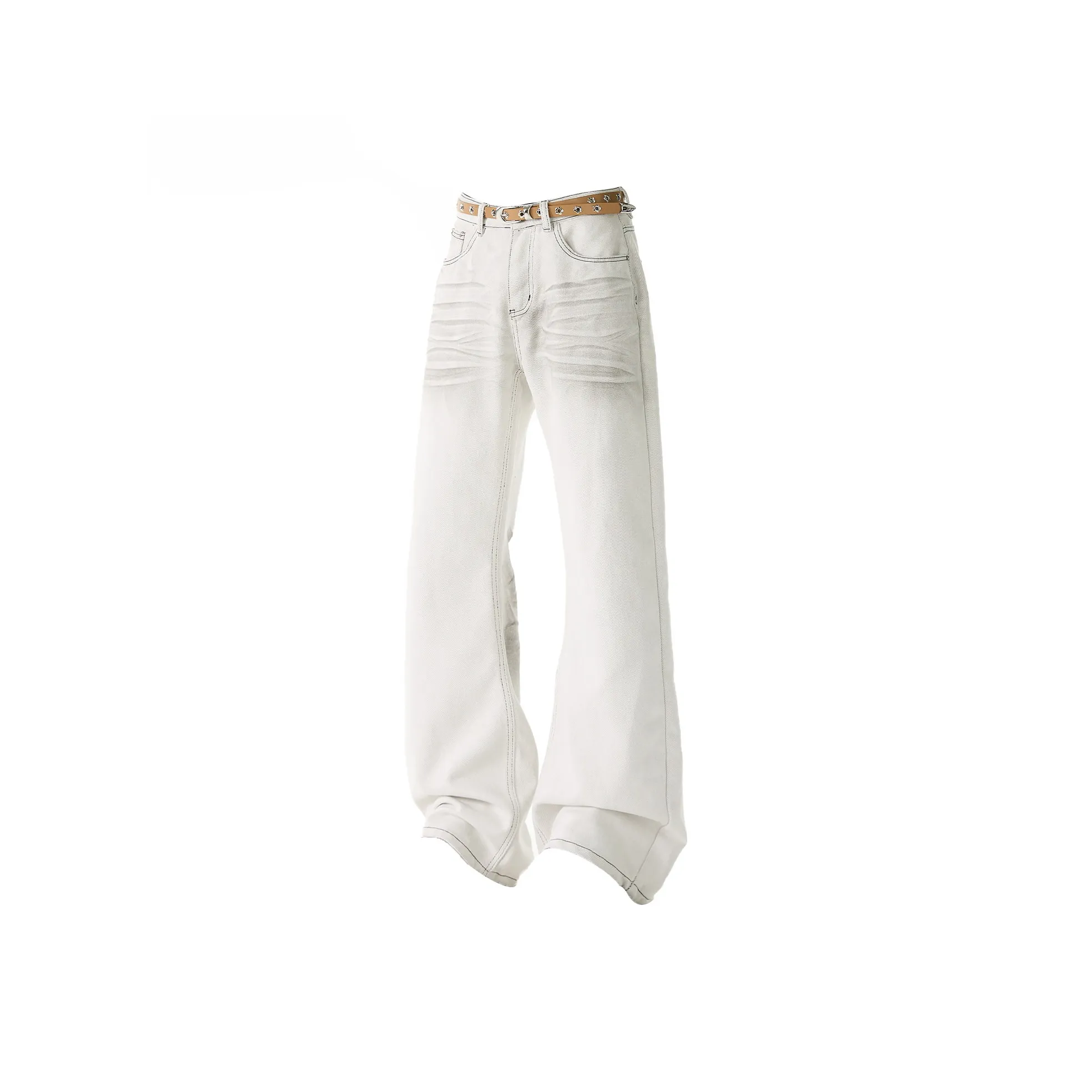 GANGZAI Белый Унисекс Джинсы