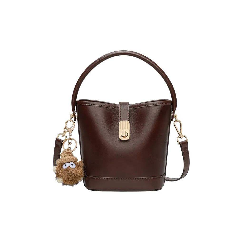 Younger Song Коровья кожа Сумка Женская Винный Кофейный