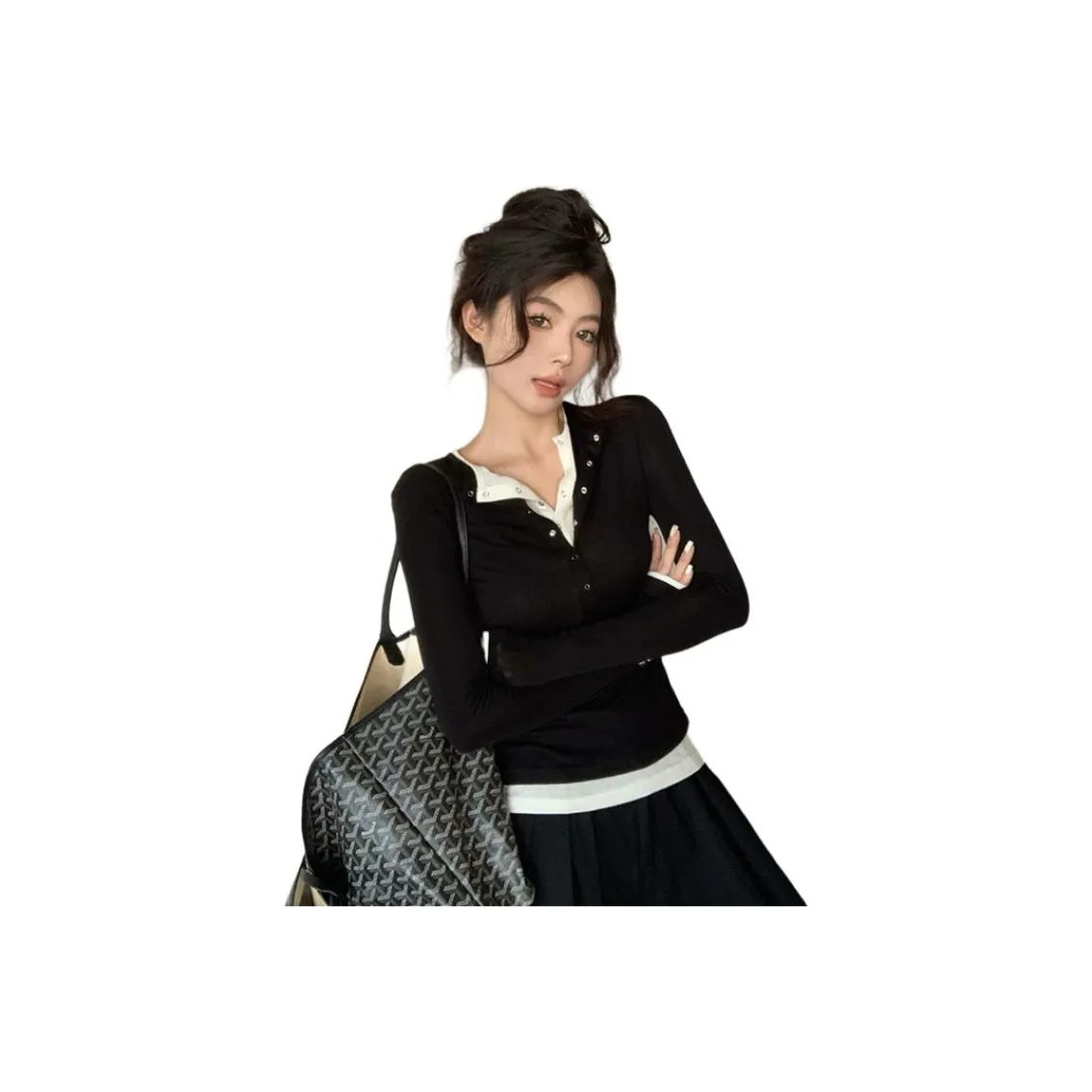 YICHEN Комплект с короткими рукавами рубашка женский