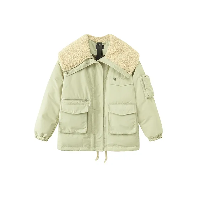 CHUU Серый Горох Зеленый Женский Пуховик