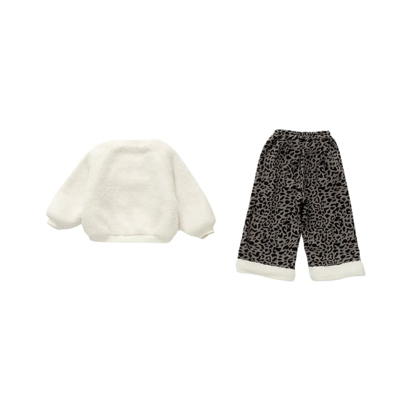 SUPEREDGE Леопардовый принт ворсистый набор одежды для детей