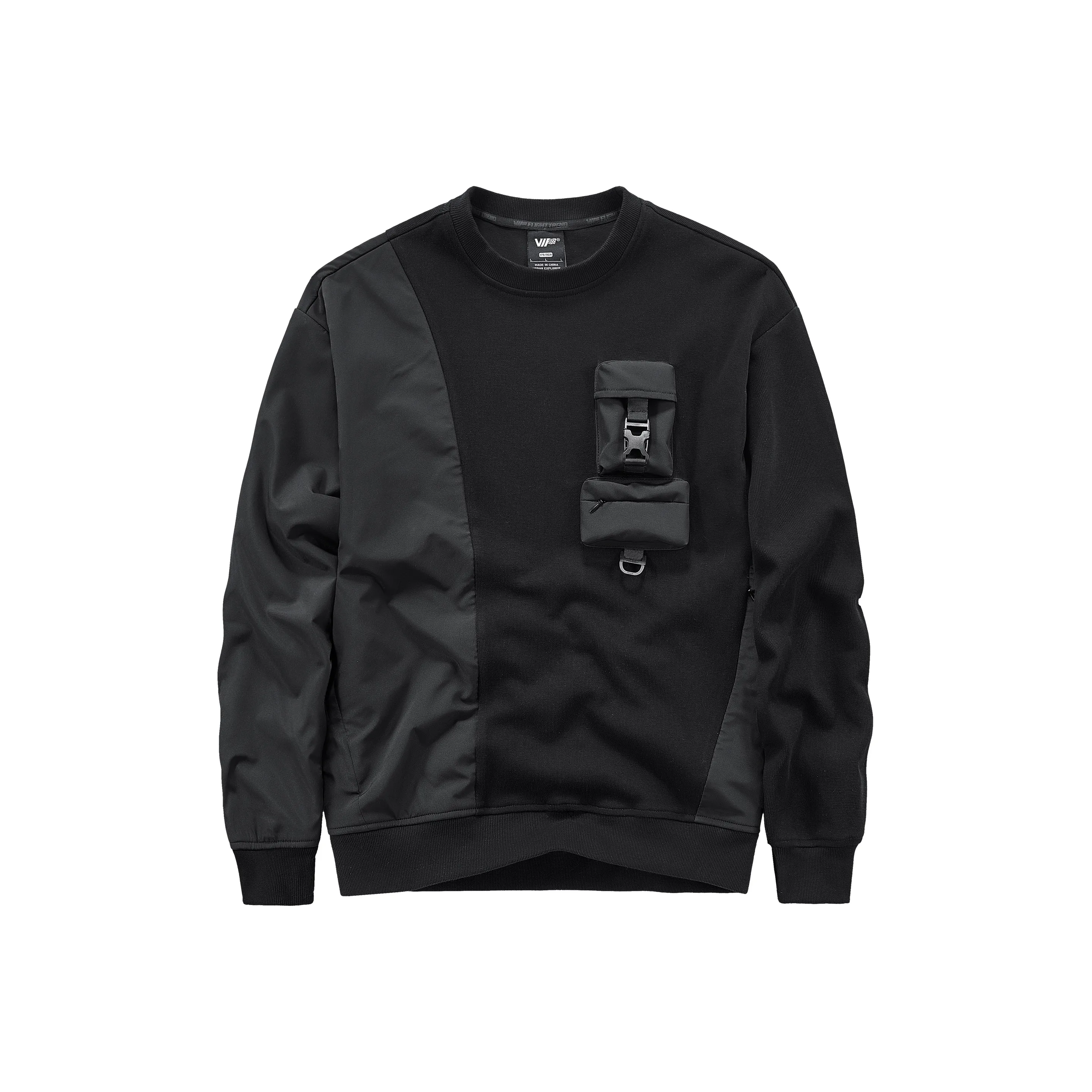 VIP Круглый вырез Свободный крой Свитшот Мужской Черный