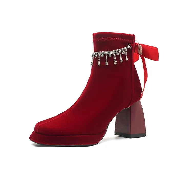 Zubumei Ботильоны 7CM Женские Red