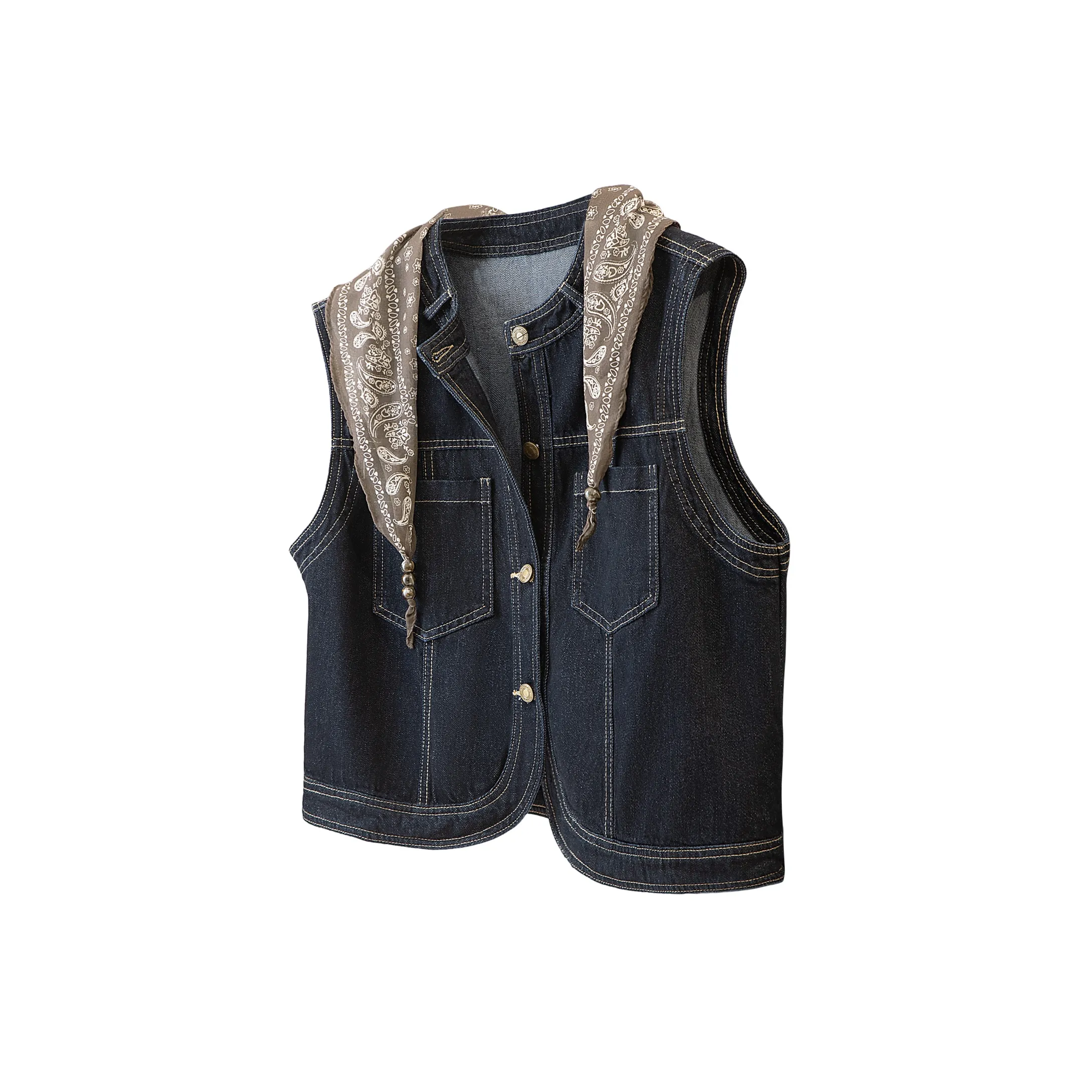 SIBAISHE Темно-синий женский жилет