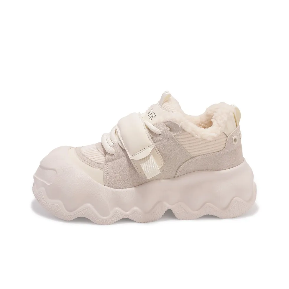 SNXR Амортизаторы Shock Slip-resistant Низкий топ Кроссовки с толстой подошвой Женские Бежево-серый