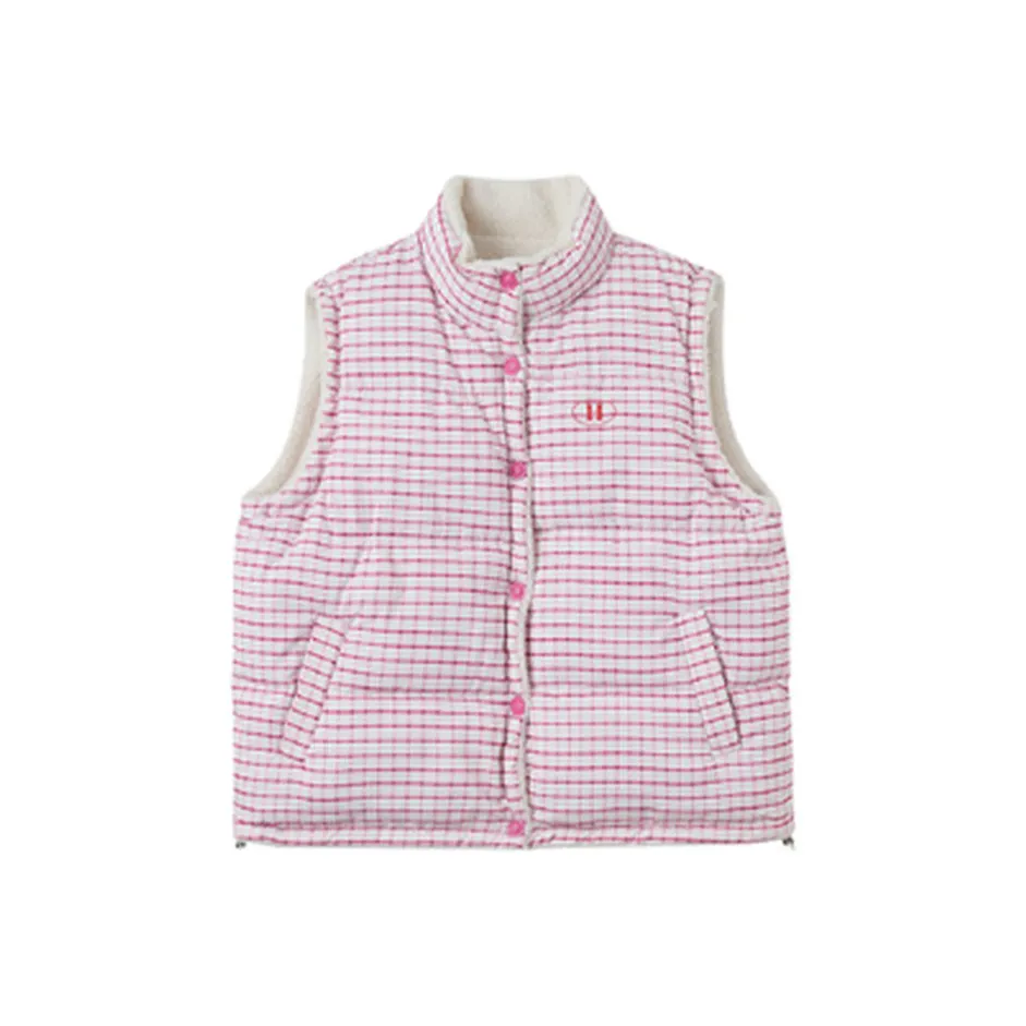GRAYISMOON Розовый Клетчатый Женский Жилеты