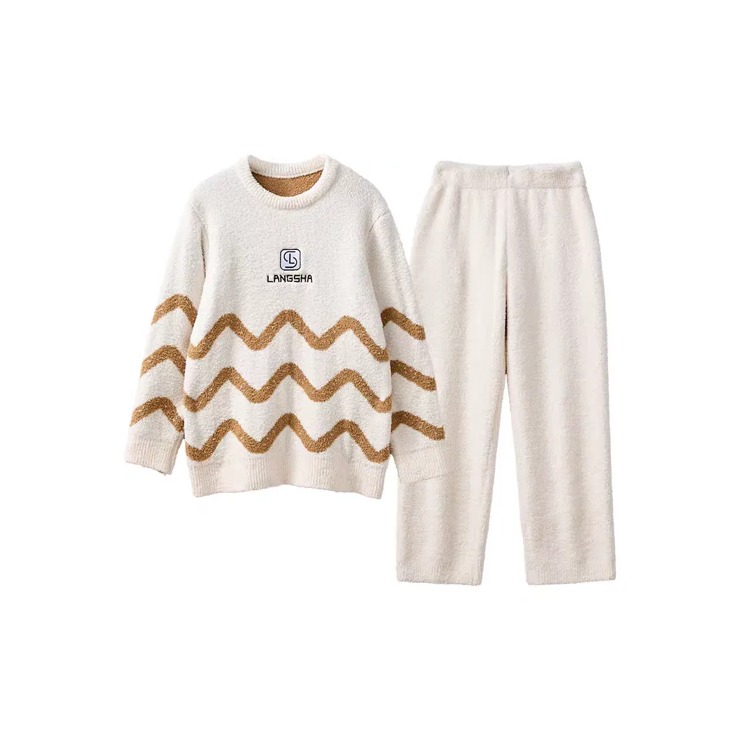 Lanza Осенне-зимняя пижама унисекс черно-белые полосы