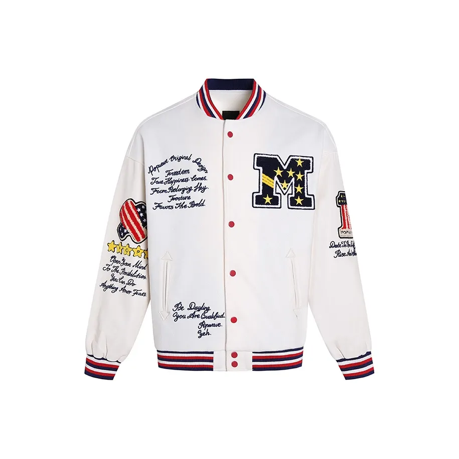 POPWAVE Белый Унисекс Бейсбольные Джерси