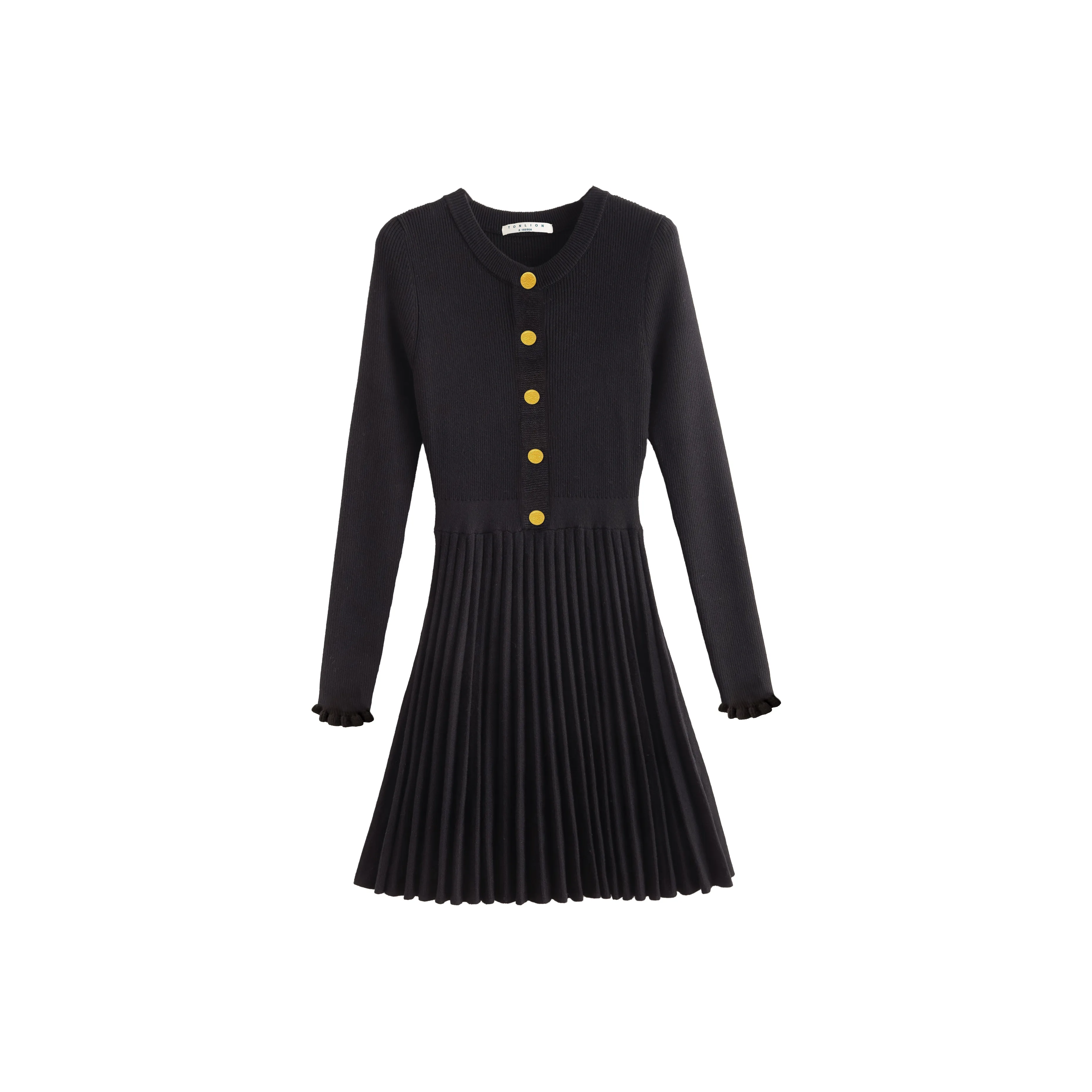 Tonlion Длинное платье с длинными рукавами женское