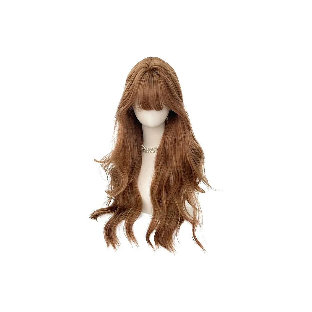Northward Incline [Old Fashioned Малыш] Розовое шампанское Коричневый Большая волна Длинный волос Женская парик Высокая температура Пряжа