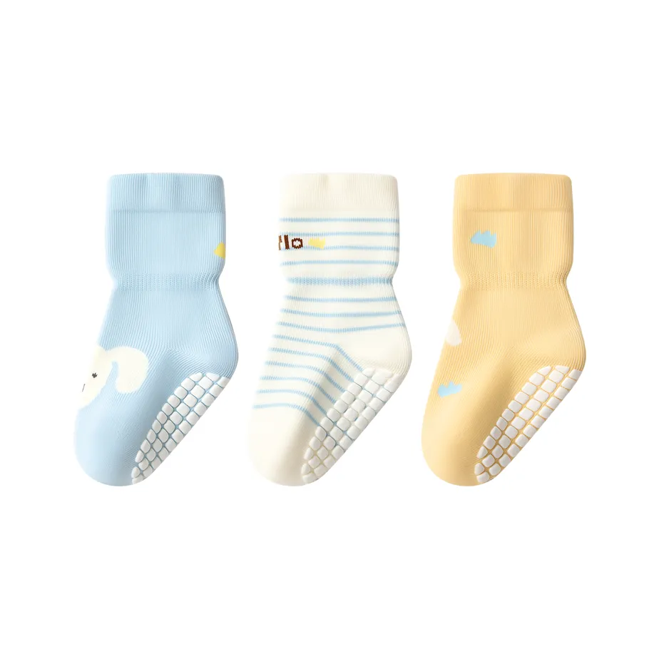 Малыш Осенние Зимние Детские Носки 3 Пачки 100% Хлопок Новорожденный Малыш Носки для Полу-Нога Infant и Toddler