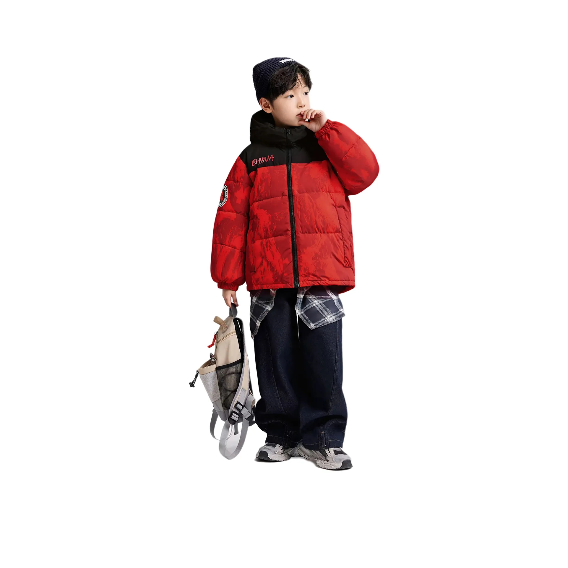 GOYN Пуховик Зимний Красный Подростки