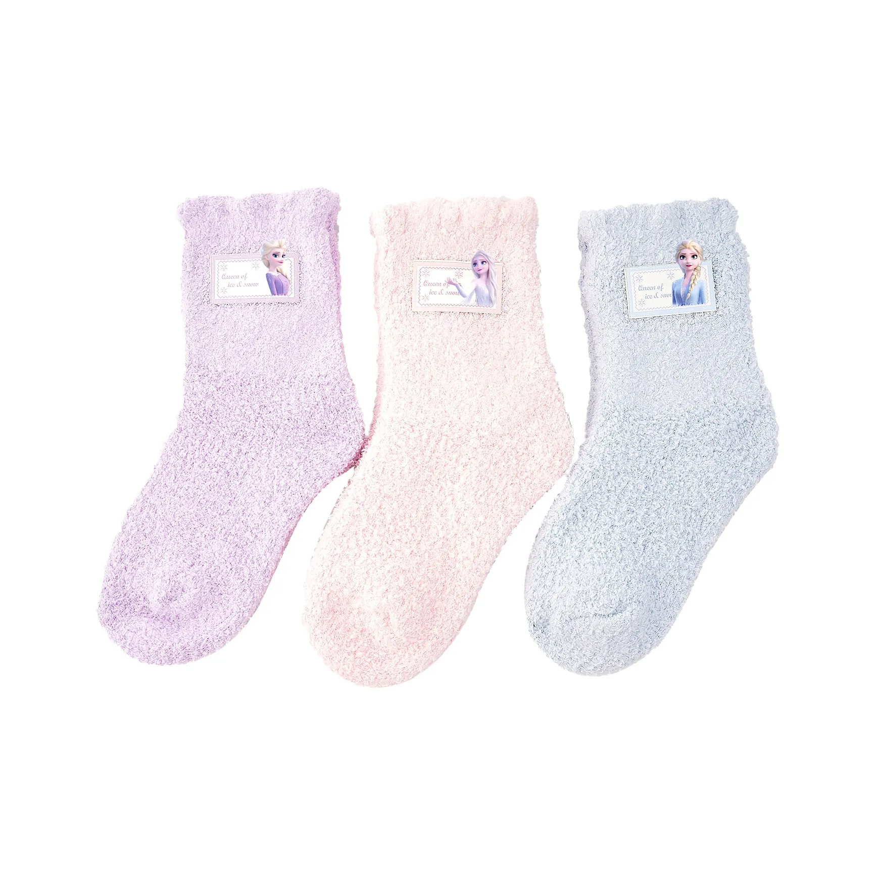 DISNEY FROZEN Осенние и зимние носки для детей 3 упаковки розовый синий фиолетовый