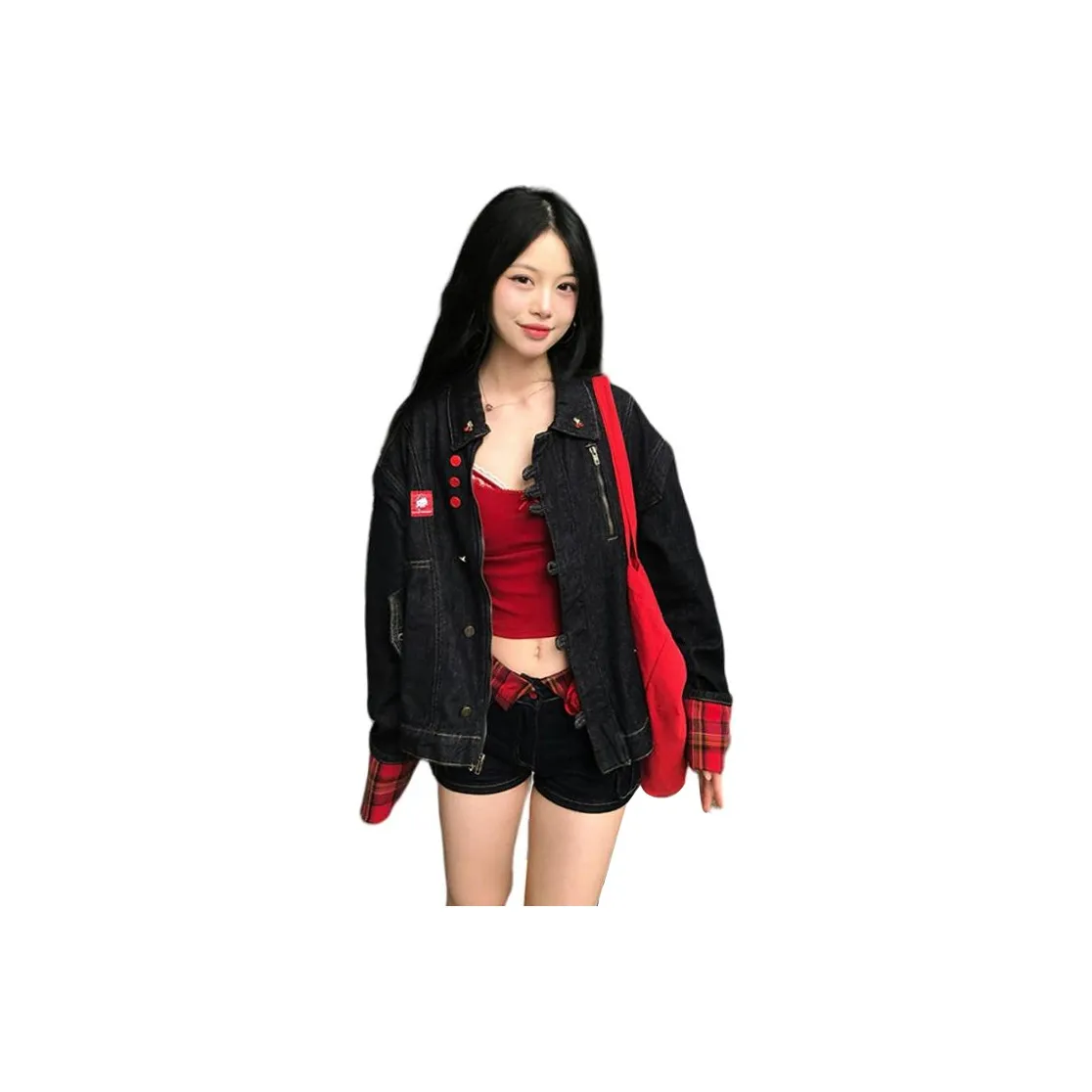 GUOZHEN Denim Jacket Женская Джинсовая Куртка