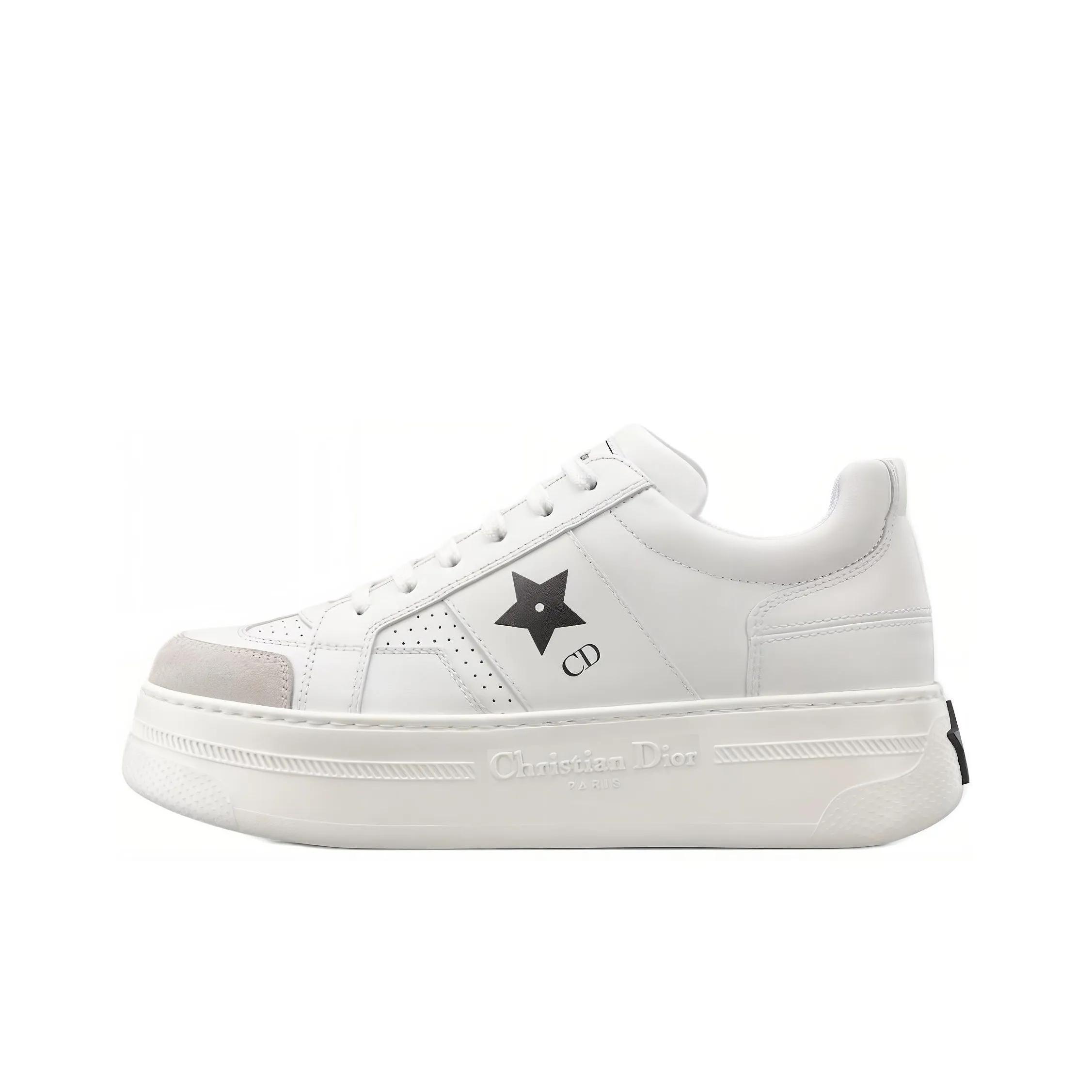 DIOR Star Skateboard Shoes Women's Low-Top White
