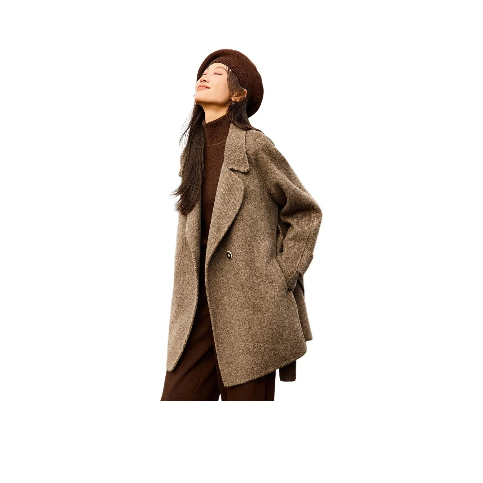 MOHANYIMEI Медово-чайный коричневый Женское пальто