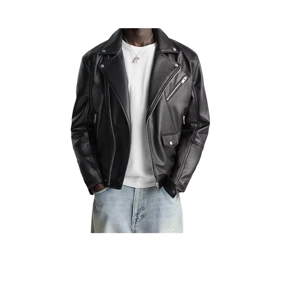 GELANYIFU GL Черный Мужской Кожаная Куртка