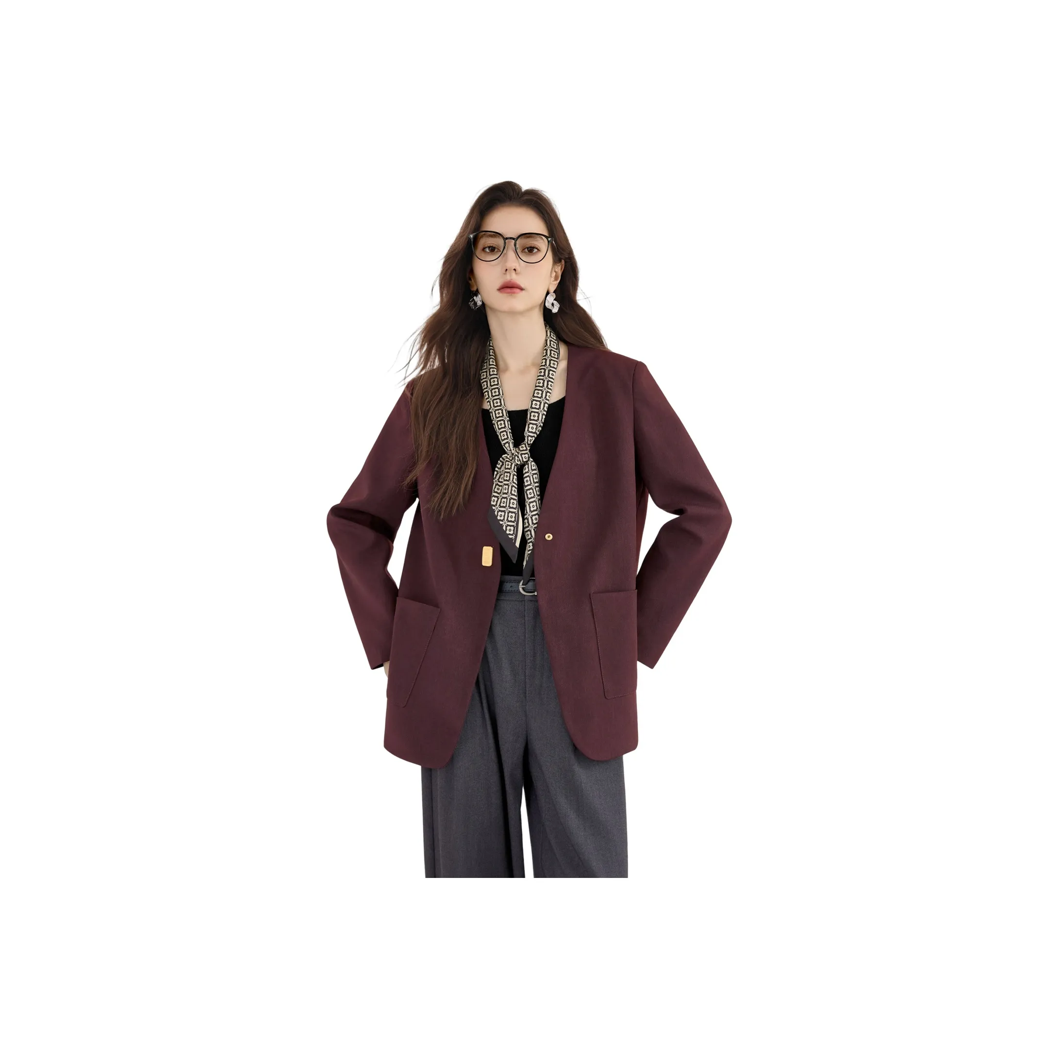 TOUCH Бургунди Женские Деловые Костюмы