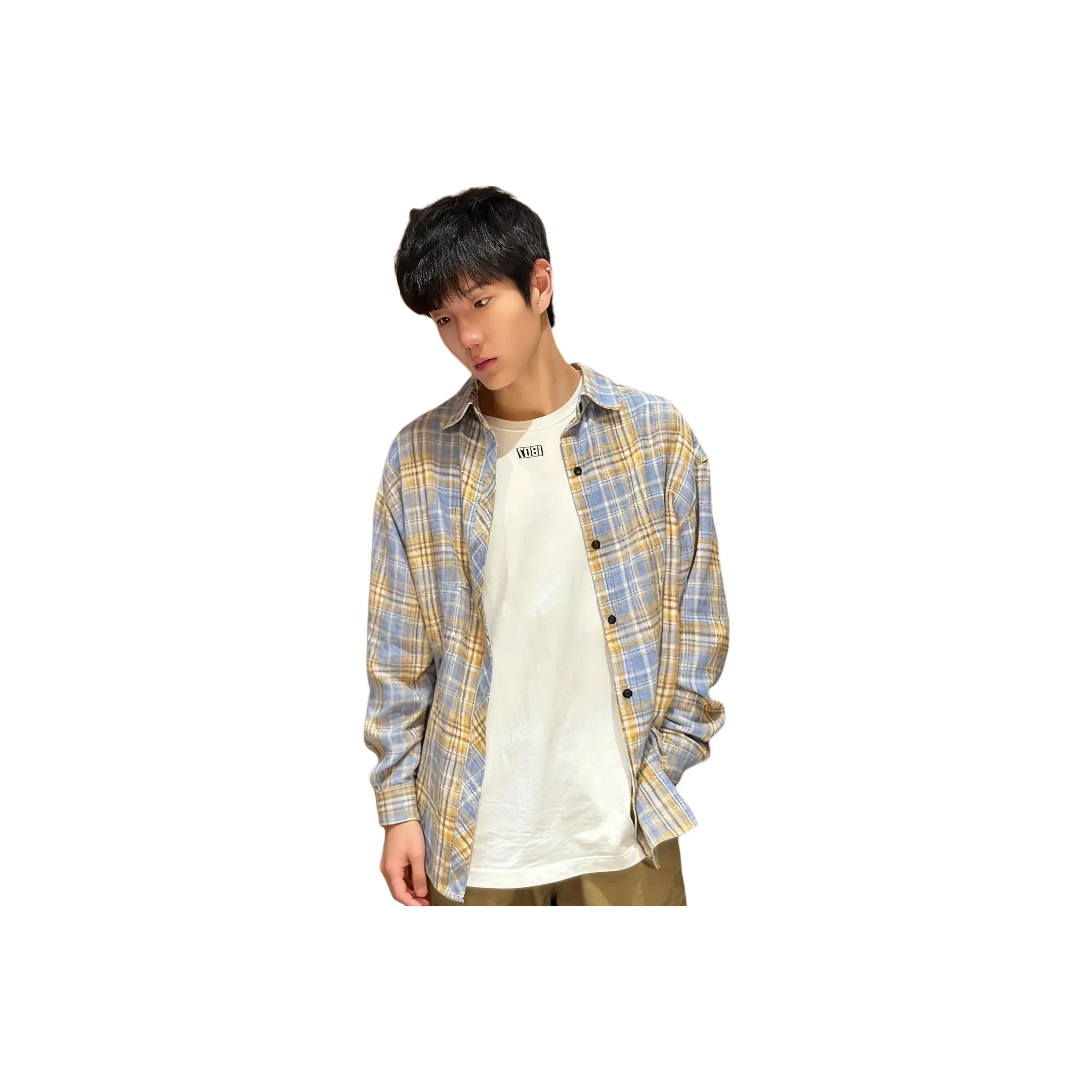 W.O.L Желтая Клетка Мужская Рубашка