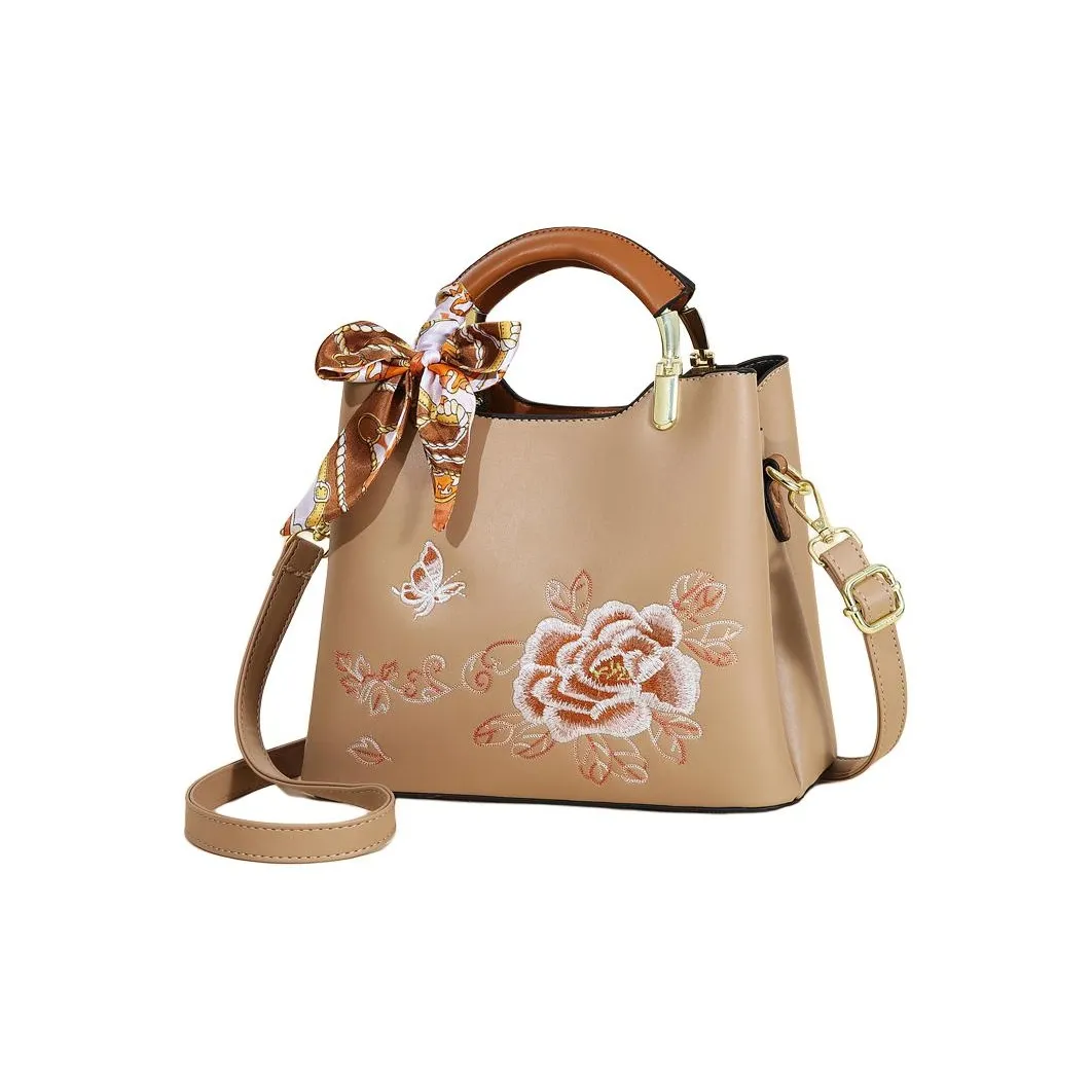 REDOO Кожа Сумка Женская Хаки Небесно-Синий Экрю