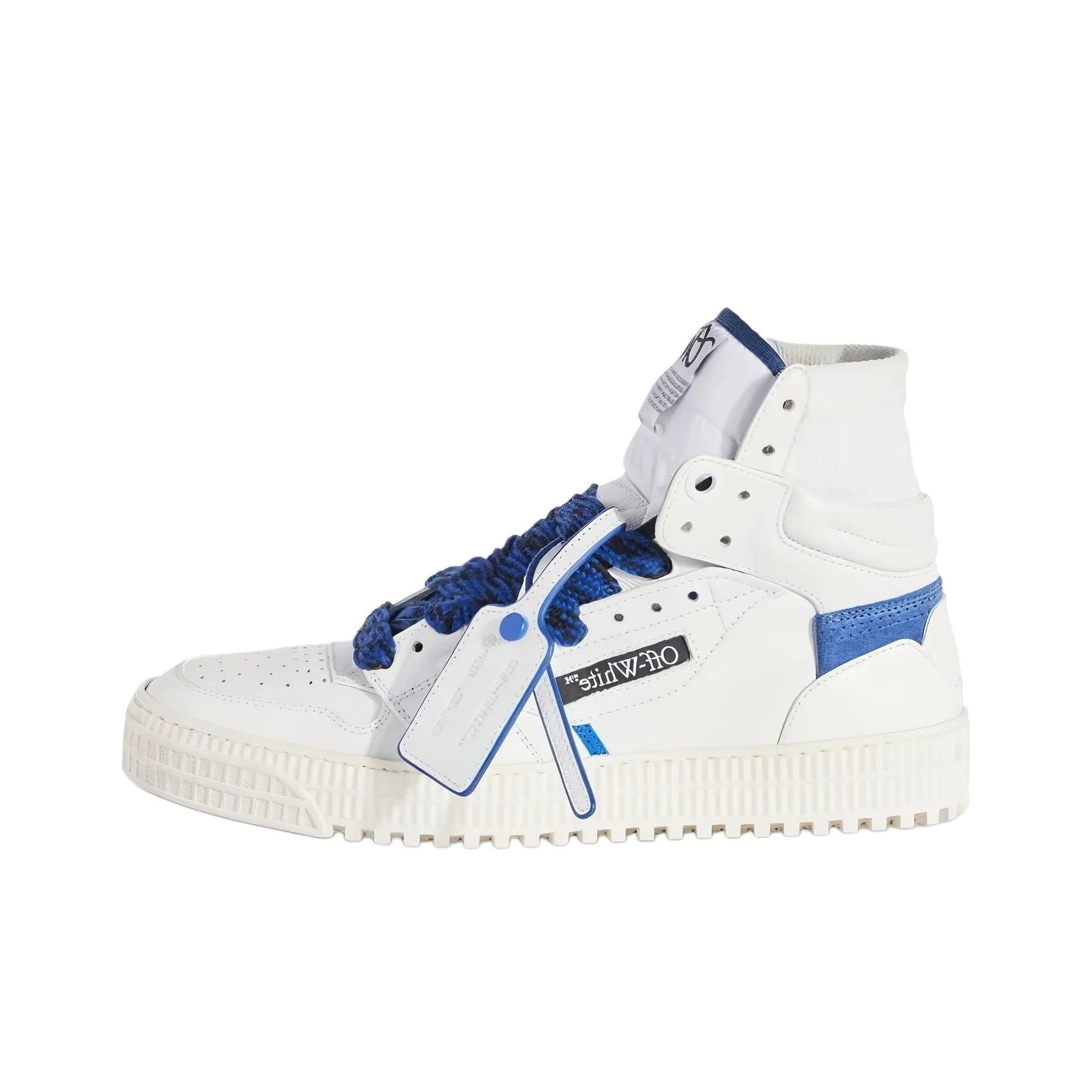 OFF WHITE Off Court Skateboard Shoes Men High Top White Blue