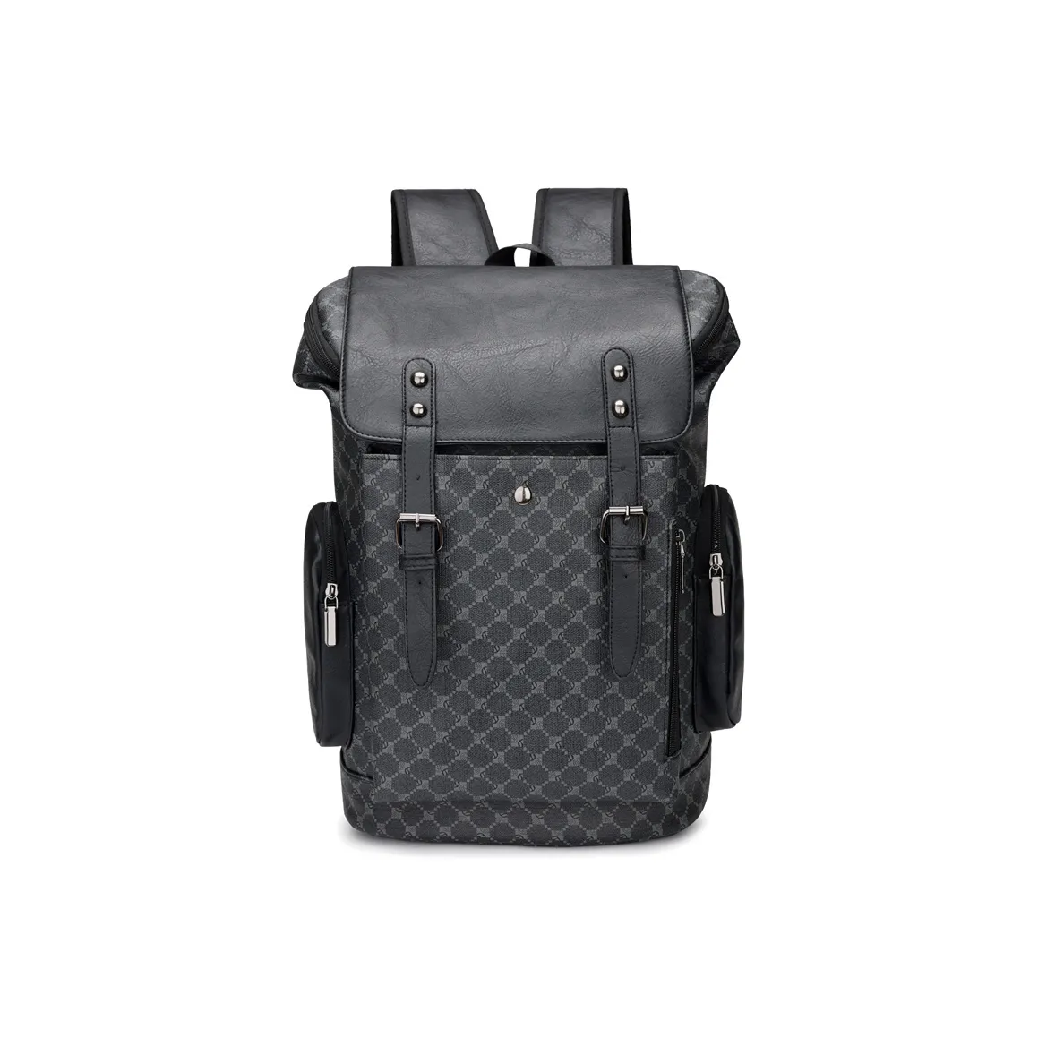 AUNG ПУ (полиуретан) Рюкзак Стандартный Унисекс Узор Черный Узор Коричневый