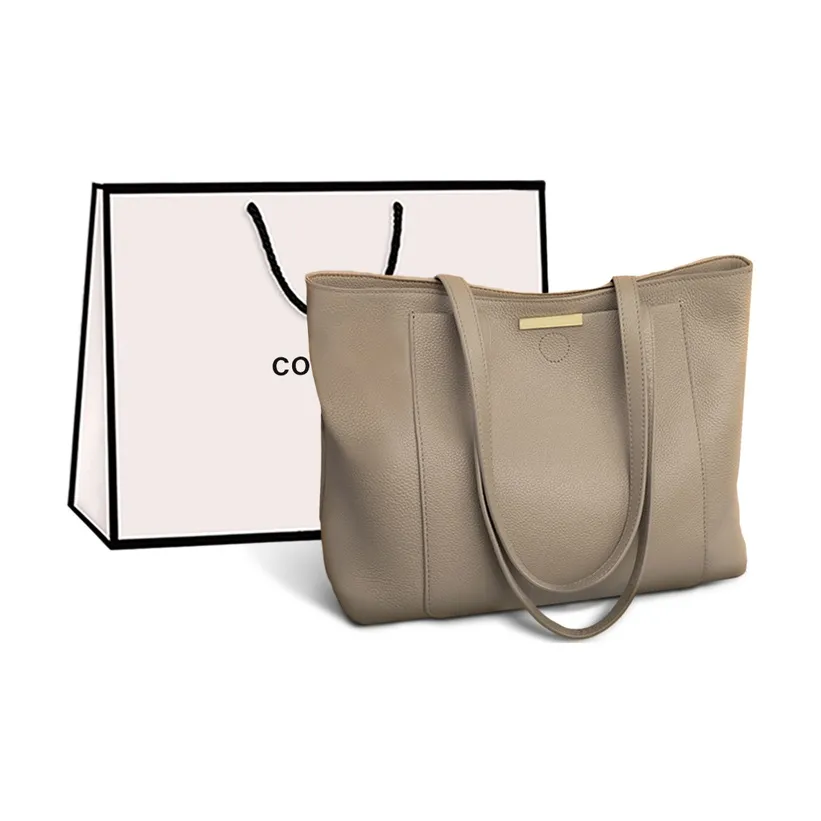 COMELY Коровья кожа с синтетической кожей сумка-тоут сумка для покупок сумка через плечо женская светло-серый темно-серый